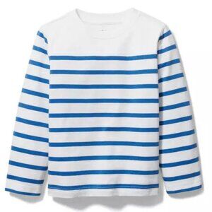Janie & Jack Boys White & Blue Striped Long Sleeve Cotton Shirt Size 12